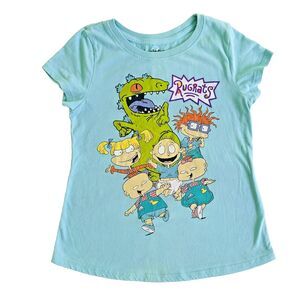 Nickelodeon Rugrats Blue Retro T Shirt Youth Girls Sz L (10/12) Full Cast